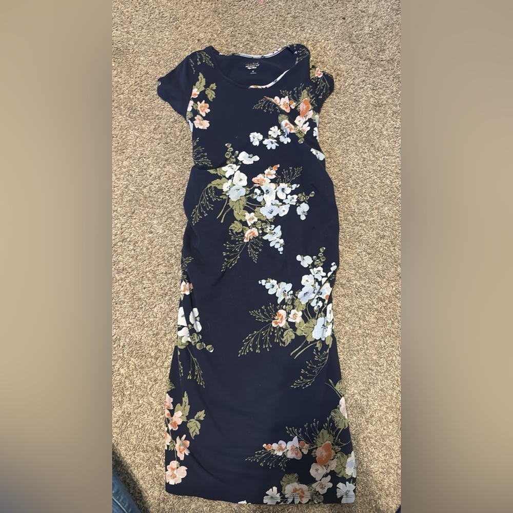 Isabel Maternity by Ingrid & Isabel Navy Floral Maxi Dress